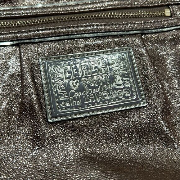 Coach Poppy Jazzy Metallic Gold 2 Way Crossbody And Shoulder Bag - Picture 7 of 16